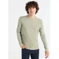 LOIS Jeans Lois Jeanstil mænd. 157023178 Basic langærmet t-shirt med pufprint grøn (L), Casual, Bomuld, Lange ærmer