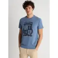LOIS Jeans Lois Jeanstil mænd. 157873954 Kortærmet T-shirt med blåt heraldik på brystet (M), Casual, Polyester, Korte ærmer
