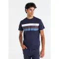 LOIS Jeans Lois Jeanstil mænd. 157973997 T-shirt med navy tricolore stribe (L), Casual, Bomuld, Korte ærmer, Blå