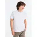 LOIS Jeans Lois Jeanstil mænd. 157823916 Hvid præget T-shirt (3XL), Casual, Bomuld, Korte ærmer