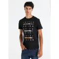 LOIS Jeans Lois Jeanstil mænd. 157923973 T-shirt med slogan, sort (M), Casual, Bomuld, Korte ærmer