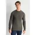 LOIS Jeans Lois Jeanstil mænd. 176683971 Grøn strikket tekstureret trøje (S), Casual, Bomuld