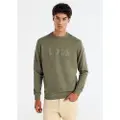 LOIS Jeans Lois Jeanstil mænd. 165673397 Basic sweatshirt med logo og pufprint grøn (XXL), Casual, Bomuld, Lange ærmer