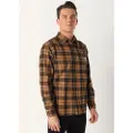 LOIS Jeans Lois Jeanstil mænd. 145293386 Langærmet skjorte i mikrofløjl med brune tern (L), Casual, Bomuld, Lange ærmer