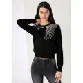 LOIS Jeans Lois Jeanstil kvinder. 453002563 Intarsia-trøje Ala sort (XS), Casual, Viscose