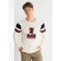 LOIS Jeans Lois Jeanstil mænd. 176653947 Jumper med hvidt applikationstryk (L), Casual, Bomuld