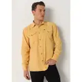 LOIS Jeans Lois Jeanstil mænd. 144963420 Langærmet skjorte i mikrofløjl gul (S), Casual, Bomuld, Lange ærmer