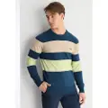 LOIS Jeans Lois Jeanstil mænd. 176593925 Jumper med tofarvet flerfarvet stribe (S), Casual, Bomuld
