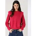 LOIS Jeans Lois Jeanstil kvinder. 453072652 Rød gennembrudt trøje (XS), Casual, Akryl