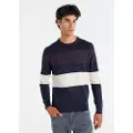 LOIS Jeans Lois Jeanstil mænd. 176593925 Jumper med marineblå tofarvet stribe (XL), Casual, Bomuld, Lange ærmer