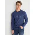 LOIS Jeans Lois Jeanstil mænd. 165673397 Basic sweatshirt uden hætte med print, blå (XXL), Casual, Bomuld