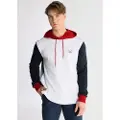 LOIS Jeans Lois Jeanstil mænd. 166013001 Hvid sweatshirt med hætte og colour block-design (XXL), Casual, Bomuld
