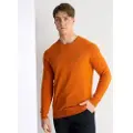 LOIS Jeans Lois Jeanstil mænd. 171483125 Basisstrikket trøje med orange broderet logo (S), Casual, Bomuld