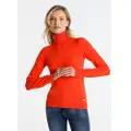 LOIS Jeans Lois Jeanstil kvinder. 453102669 Basistrøje med rødt logo (M), Casual, Bomuld, Lange ærmer
