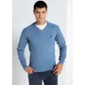 LOIS Jeans Lois Jeanstil mænd. 171473125 LOIS JEANS - Basistrøje med V-udskæring og broderi af blå tyr (XL), Casual, Bomuld, Lange ærmer