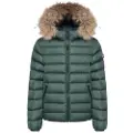 Colmar Colmartil kvinder/piger. 3497D Fjerfrakke med grøn pelshætte (12años= 154cm), Casual, Nylon, børnetøj