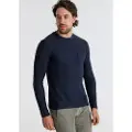 Victorio & Lucchino Victorio & Lucchino, V&Ltil mænd. 650237131 Langærmet T-shirt med brystlomme i navyfarvet jacquardstof (XL), Casual, Bomuld, Lange ærmer, Bl