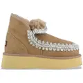 Mou Moutil kvinder. MU.FW681000A Mini Eskimo Platform Boot taupe, brun (40), Læder, 8-10, Ingen, Casual, Gråt