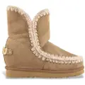 Mou Moutil kvinder. MU.FW121013A Ankelstøvler i læder Inner WedgeSh stort metallogo brun (39), 5-8 cm, Ingen, Casual