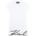 Karl Lagerfeld Karl Lagerfeldunisex til børn. Z30454 Hvid kortærmet kjole (4años= 102cm), Casual, Bomuld, Korte ærmer, børnetøj