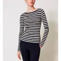 Twinset Twinsettil kvinder. 251TP3471 Langærmet sortstribet trøje (M), Casual, Viscose