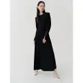 Marella Marellatil kvinder. 2513621013200 Langærmet kjole Soledad sort (L), Casual, Party, Polyester, Lange ærmer