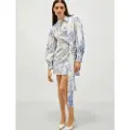 Marella Marellatil kvinder. 2513221131200 Kjole med skærf Idioma blå (44), Casual, Viscose, Lange ærmer