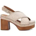 Carmela Carmelatil kvinder. 16061602-HIELO Sandaler i læder 160616 ishvid (40), Beige, 8-10, Splittet læder, Spænder, Casual