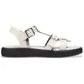 Wonders Wonderstil kvinder. AB-1012 Off-white lyse lædersandaler (41), Hvid, Fast, 1-3 cm, Spænder, Casual