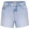 GUESS Guesstil kvinder. W5GD74D5B96 Afslappede midi-shorts blå (32), Casual, Bomuld