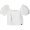 Pepe Jeans Pepe Jeanstil piger. PG301704 Bluse Charlotte hvid (12años= 152cm), Casual, Bomuld, Korte ærmer, børnetøj