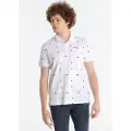 LOIS Jeans Lois Jeanstil mænd. 133043084 Hvid printet poloshirt (L), Casual, Bomuld, Korte ærmer