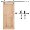Vevor 6FT skydedørsbeslagsæt, 330 LBS vægtkapacitet, kompatibel med enkelt skydedør med en maks. bredde på 36 tommer og en tykkelse på 1-3/8 til 1-3/4 tommer, holdbar skinne og J-formet rulle, sølv