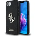 GUESS iPhone 16e Guess Fixed Glitter 4G Metal Logo Cover - Sort