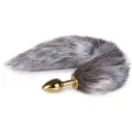 EasyToys Fox NO5 - metal anal plug med rævehale (guld-sølv)