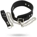 Erotic Treasure - silikone halsbånd og line (sort)