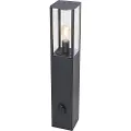 QAZQA Moderne udendørs gulvlampe sort 80 cm med stik IP44 - Charlois