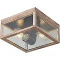 QAZQA Industriel loftslampe træprint IP44 2-lys - Charlois
