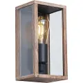 QAZQA Industriel væglampe træprint 26 cm IP44 - Charlois
