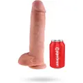 King Cock 11 - sugekop dildo med kugler (28 cm) - natur
