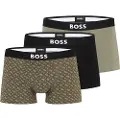 Hugo Boss BOSStil mænd. 50549832 Sæt 3 Boxershorts med logo på linningengrøn, sort (XL), Afslappet, Bomuld