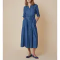 Pennyblack PennyBlacktil kvinder. 2511221063200 Pinta-kjole blå (M/L), Casual, Bomuld, Lange ærmer