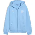 Puma Manchester City FtblEssentials Hooded Jacket Youth, Clothing, Light Blue/White, 7-8Y
