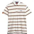 Superdry Superdrytil mænd. M1110424A Let, strikket poloshirt med hvide striber (XL), Casual, Bomuld, Korte ærmer