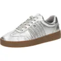Michael Kors Michael Korstil kvinder. 43T5SCFS1M Sneakers i metallæder med sølvdekoration (36), Sølvfarvet, Fast, Blonder, Casual