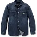 Carhartt Denim Snap Front Skjorte Med Lange ærmer