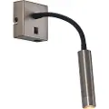 QAZQA Moderne gunmetal væglampe med USB-C - Gosna