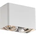 QAZQA Design påbygningsspot hvid GU10 70mm 2-lys drejelig og vipbar - Vox