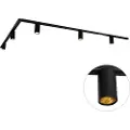 QAZQA Moderne skinnesystem med 5 sorte spotlights 1-faset GU10 50mm - Iconic Ruby