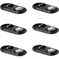 QAZQA Sæt med 6 afrundede forsænkede spots sort GU10 70mm 2-lys - Hubs